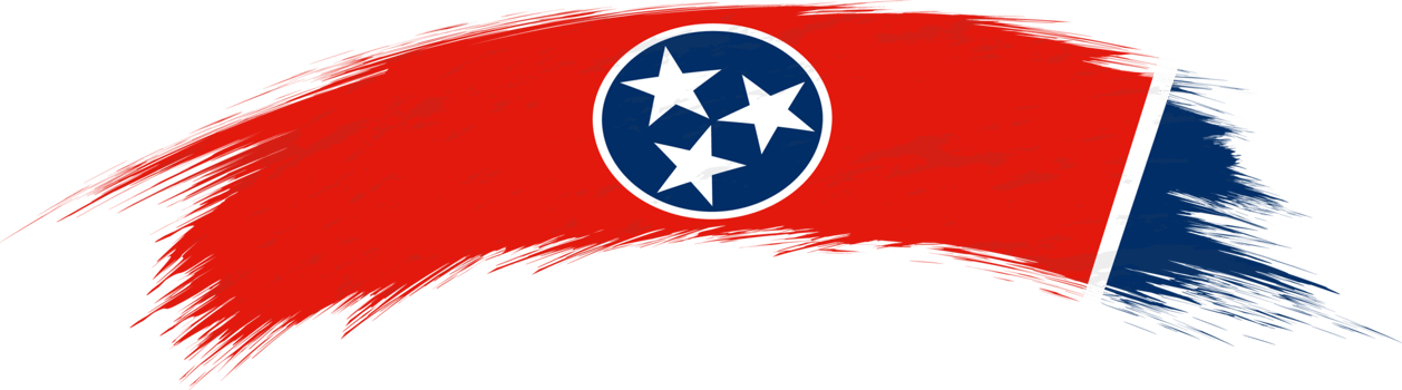 Flag of Tennessee in rounded brush stroke. png
