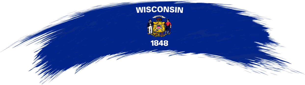 Flag of Wisconsin in rounded brush stroke. png