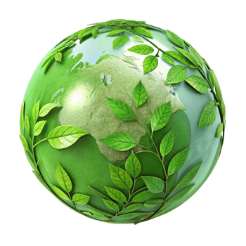 Global warming prevention with green world theme png