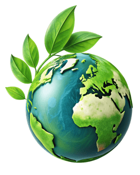 Eco friendly solutions with nature inspired globe png