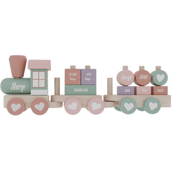 Wooden toy train with transparent background png
