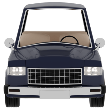 3d render dark blue car with transparent background png