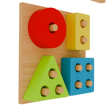 Render geometric shapes puzzle png
