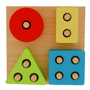 3d render geometric shapes puzzle png