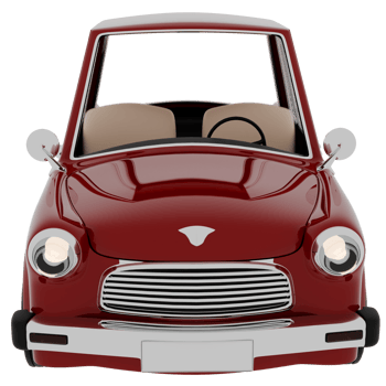 3d render vintage red car png