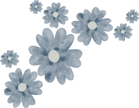 blue flowers on transparent background png