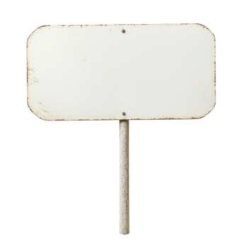 Blank sign on a stick, perfect for customization or as a placeholder for messaging. png