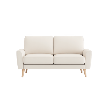 Modern, comfortable beige sofa on a white isolated background, ideal for home or office decor. png