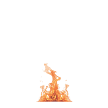Dynamic flame illustration with vibrant colors isolated on a white background. png