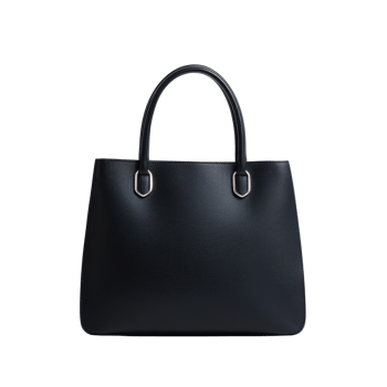Elegant black tote bag with stylish handles, perfect for daily use or special occasions, on a white isolated background. png
