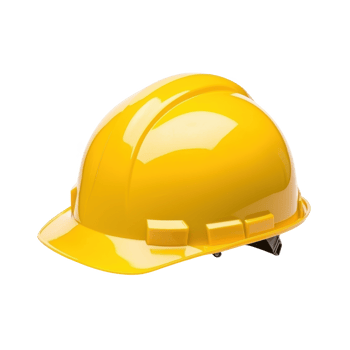 Yellow hard hat for construction, safety equipment, isolated on white background. png