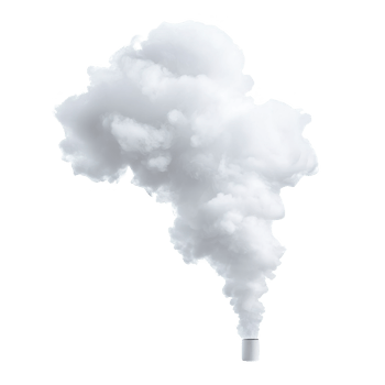 White smoke cloud on a transparent background, representing pollution and environmental issues. png