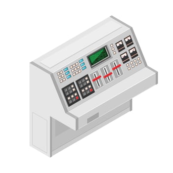 Industrial Analog Retro Control panel Machine Color Icon Isometric Illustration vector
