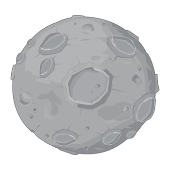 Earths Moon Planet Space Exploration Icon Illustration Color vector