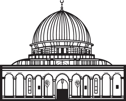Minimalistic Dome of the Rock black icon design. vector