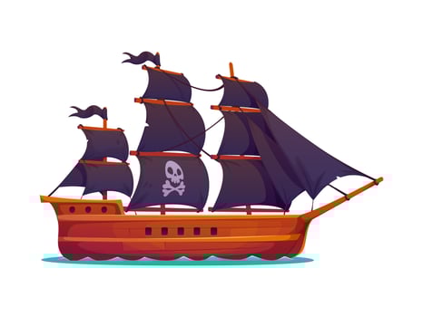 Corsair pirate antique brigantine sail ship vector
