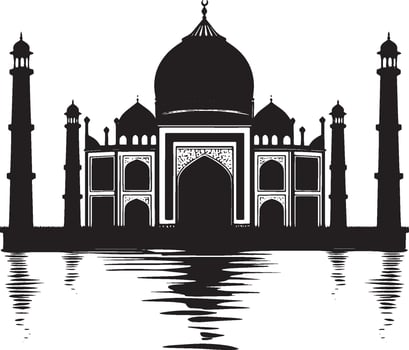 Simple mosque silhouette in black style vector