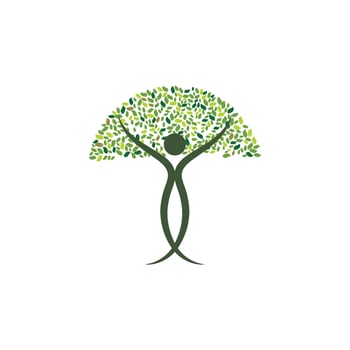 people Tree icon logo template . vector