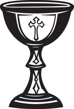 Black icon illustration of the Holy Grail. vector