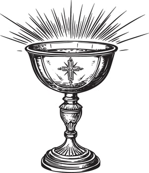 Holy Grail outline black illustration vector