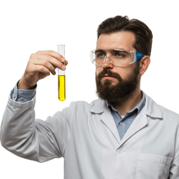 Laboratory experiment conducted by scientist research facility scientific image indoor environment close-up view chemical analysis png