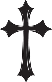 Black illustration of a simple cross silhouette. vector