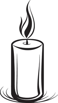 Candle symbolizing light of Christ outline black illustration vector
