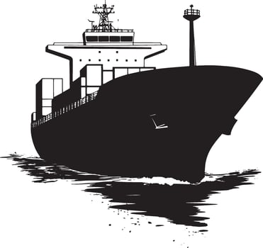 Simple silhouette black design for shipping. vector