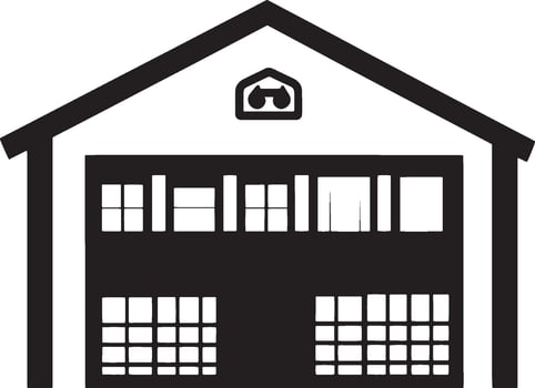 Warehouse icon black illustration vector