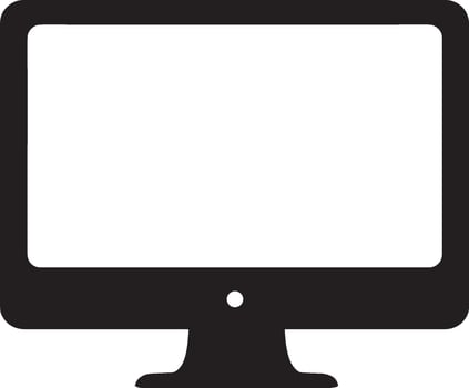 Black illustration of a computer monitor silhouette. vector