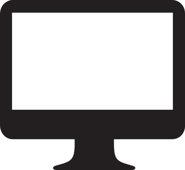 Computer Monitor simple silhouette black illustration vector