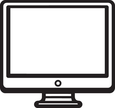 Simple computer monitor silhouette in black style. vector