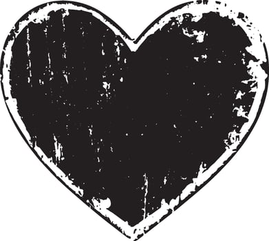 art of a simple black heart silhouette. vector