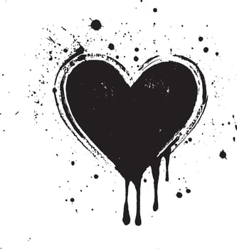 Heart outline black illustration vector