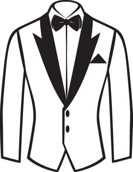 Tuxedo outline black illustration vector