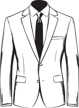 Groom Suit outline black illustration vector