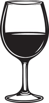 Black Wine Glass Silhouette in Illustration vector