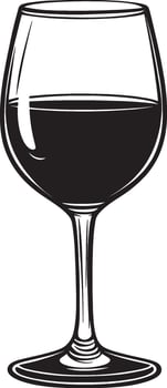 Wine Glass Simple Silhouette in Black Style vector