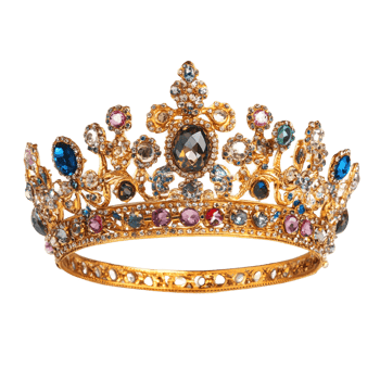 Glittering Gold Crown with Radiant Jewels png