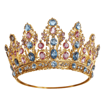 Shiny Royal Crown Adorned with Precious Gems png
