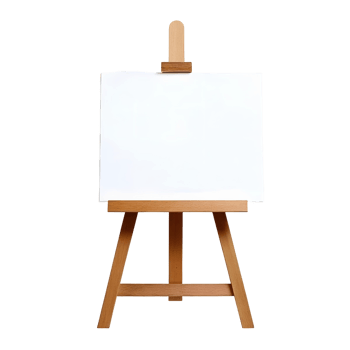 Minimalist Art Easel Displaying a Fresh Canvas png