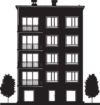 Apartment simple silhouette black illustration vector