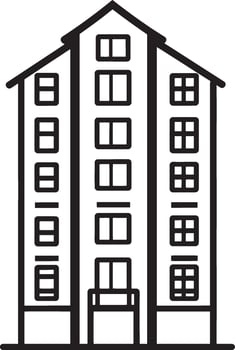 Black Apartment Silhouette in Illustration vector