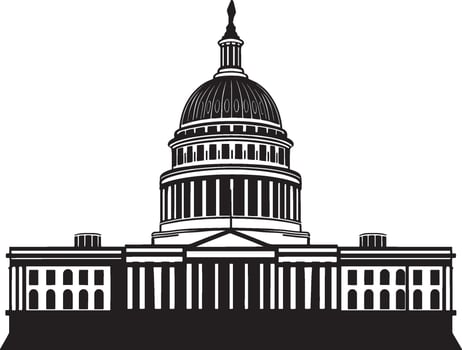 Capitol Building simple silhouette black illustration vector