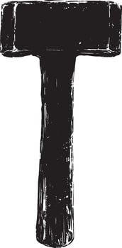Hammer simple silhouette black illustration vector