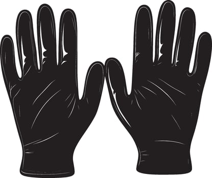 Gloves simple silhouette black illustration vector
