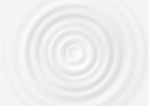 Milk wave splash ripple background, white circles vector