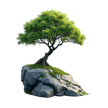 Elegant Green Bonsai Tree Isolated on Background. png