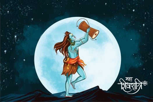 Happy maha shivratri cultural indian festival greeting card vector