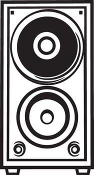 Speaker for music outline black illustration vector